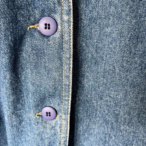 Cherokee Vintage 80’s Oversized Denim Duster Trench Coat Jacket USA made M - Picture 5 of 13